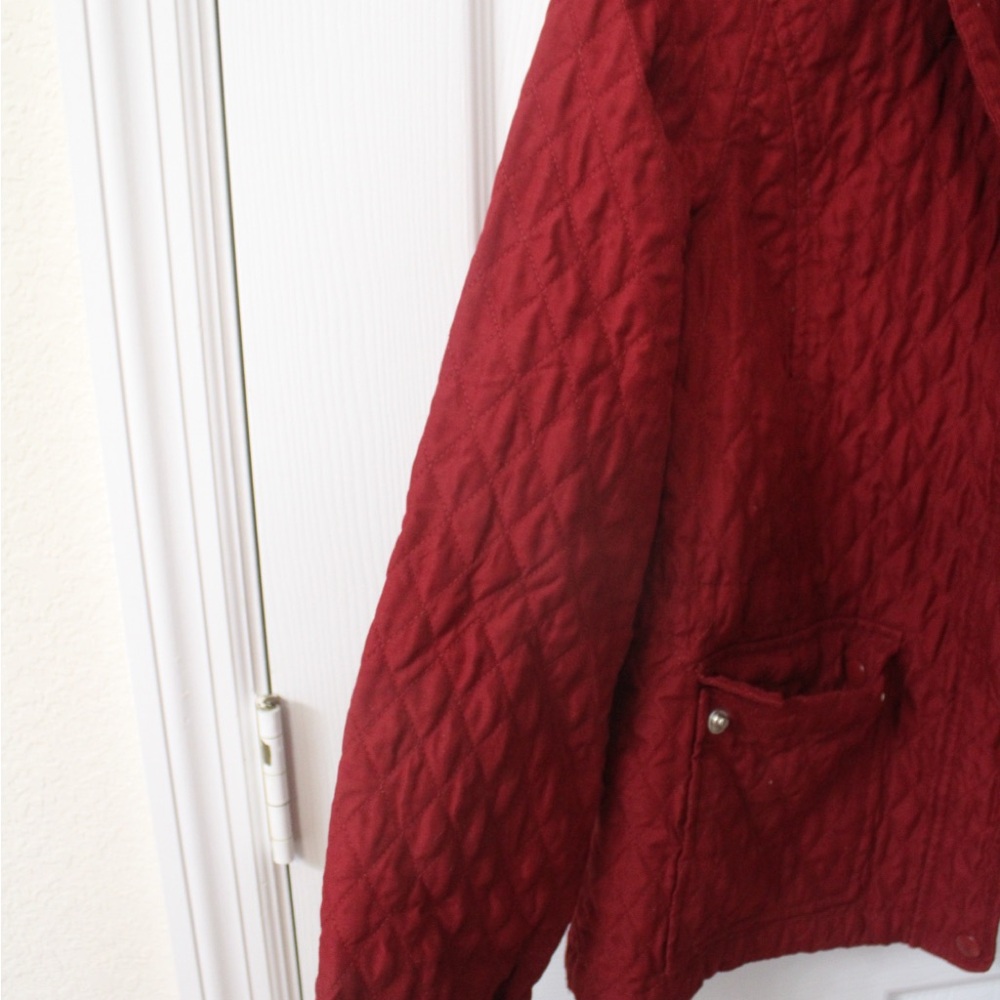 Merona Size M Red Utility Jacket with zipper and snap closure with snap pockets - Picture 6 of 9